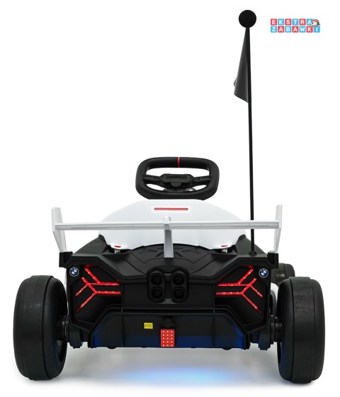 Gokart BMW na akumulator - biały, 2x200W 24V/9Ah, wolny start, sportowe siedzenie [BDM00978]