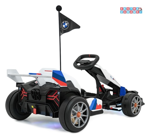 Gokart BMW na akumulator - biały, 2x200W 24V/9Ah, wolny start, sportowe siedzenie [BDM00978]