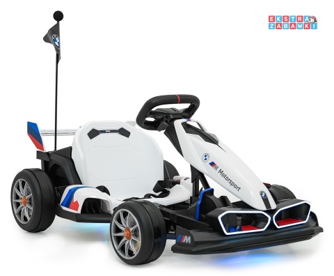Gokart BMW na akumulator - biały, 2x200W 24V/9Ah, wolny start, sportowe siedzenie [BDM00978]