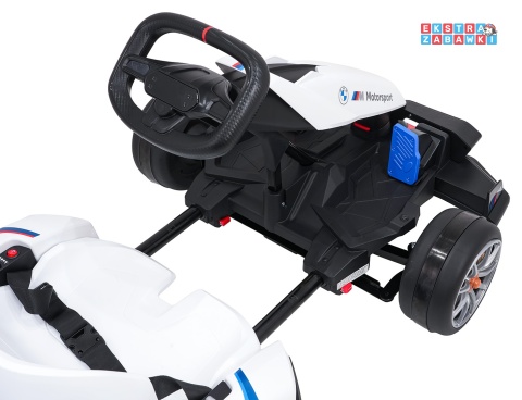 Gokart BMW na akumulator - biały, 2x200W 24V/9Ah, wolny start, sportowe siedzenie [BDM00978]