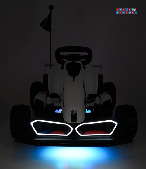 Gokart BMW na akumulator - biały, 2x200W 24V/9Ah, wolny start, sportowe siedzenie [BDM00978]