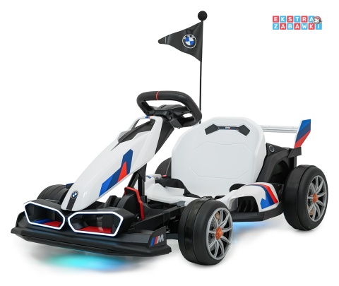 Gokart BMW na akumulator - biały, 2x200W 24V/9Ah, wolny start, sportowe siedzenie [BDM00978]