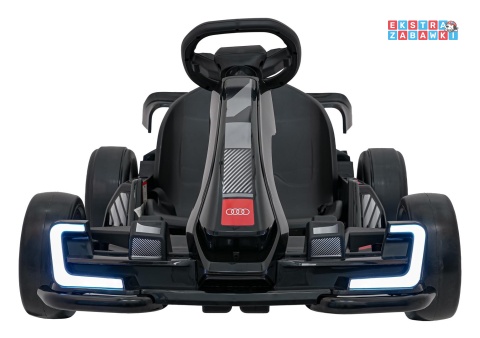 Gokart Audi na akumulator - czarny, 2x150W 24V/7Ah, LED, MP3, radio FM, EVA, BT, drift/sport [AHL007A]