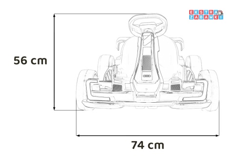 Gokart Audi na akumulator - czarny, 2x150W 24V/7Ah, LED, MP3, radio FM, EVA, BT, drift/sport [AHL007A]