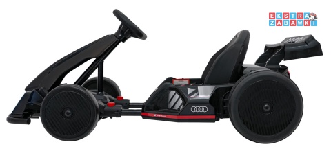 Gokart Audi na akumulator - czarny, 2x150W 24V/7Ah, LED, MP3, radio FM, EVA, BT, drift/sport [AHL007A]
