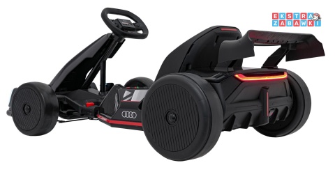 Gokart Audi na akumulator - czarny, 2x150W 24V/7Ah, LED, MP3, radio FM, EVA, BT, drift/sport [AHL007A]
