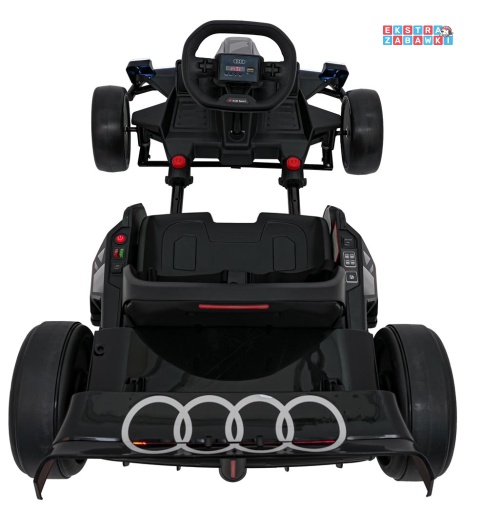 Gokart Audi na akumulator - czarny, 2x150W 24V/7Ah, LED, MP3, radio FM, EVA, BT, drift/sport [AHL007A]