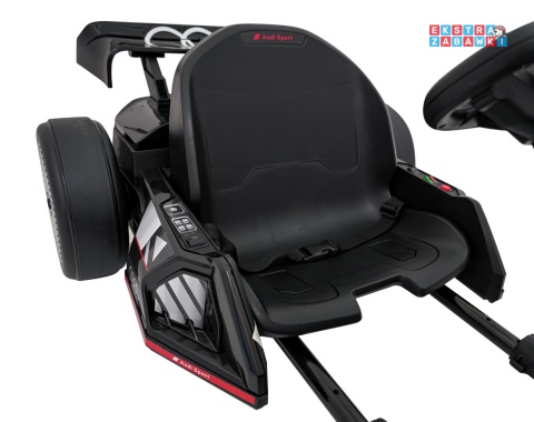 Gokart Audi na akumulator - czarny, 2x150W 24V/7Ah, LED, MP3, radio FM, EVA, BT, drift/sport [AHL007A]