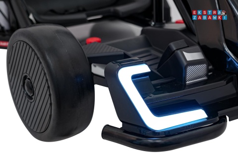 Gokart Audi na akumulator - czarny, 2x150W 24V/7Ah, LED, MP3, radio FM, EVA, BT, drift/sport [AHL007A]