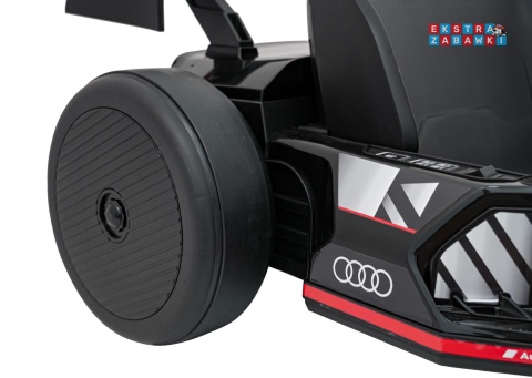Gokart Audi na akumulator - czarny, 2x150W 24V/7Ah, LED, MP3, radio FM, EVA, BT, drift/sport [AHL007A]
