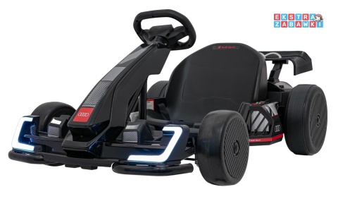 Gokart Audi na akumulator - czarny, 2x150W 24V/7Ah, LED, MP3, radio FM, EVA, BT, drift/sport [AHL007A]