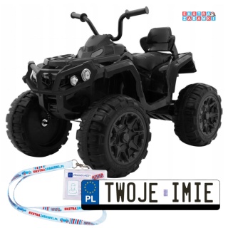 Quad ATV z pilotem na akumulator - czarny, 2x45W 12V/7Ah, EVA, Radio, MP3, Wolny Start [BDM0906.2.4GHZ]