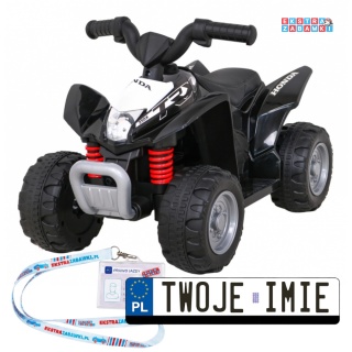 Quad Honda 250X TRX na akumulator - czarny, 30W 6V/4.5Ah, klakson, LED, ekoskóra [H3]