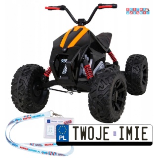 Quad Lucky Seven na akumulator - czarny, 2x45W 12V/10Ah, Koła EVA, Wolny Start, LED, MP3 [LL718]