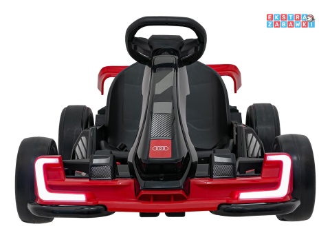 Gokart Audi na akumulator - czerwony, 2x150W 24V/7Ah, LED, MP3, radio FM, EVA, BT, drift/sport [AHL007A]