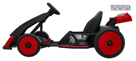 Gokart Audi na akumulator - czerwony, 2x150W 24V/7Ah, LED, MP3, radio FM, EVA, BT, drift/sport [AHL007A]