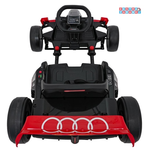 Gokart Audi na akumulator - czerwony, 2x150W 24V/7Ah, LED, MP3, radio FM, EVA, BT, drift/sport [AHL007A]