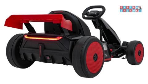 Gokart Audi na akumulator - czerwony, 2x150W 24V/7Ah, LED, MP3, radio FM, EVA, BT, drift/sport [AHL007A]