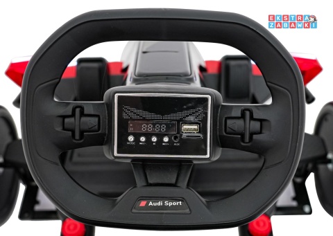 Gokart Audi na akumulator - czerwony, 2x150W 24V/7Ah, LED, MP3, radio FM, EVA, BT, drift/sport [AHL007A]