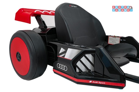 Gokart Audi na akumulator - czerwony, 2x150W 24V/7Ah, LED, MP3, radio FM, EVA, BT, drift/sport [AHL007A]