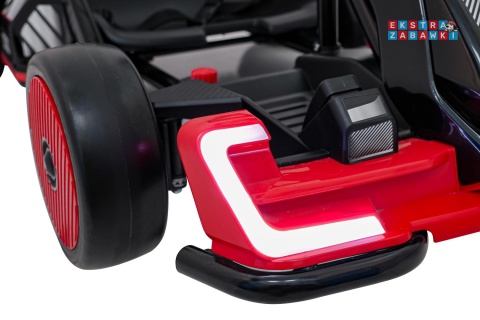 Gokart Audi na akumulator - czerwony, 2x150W 24V/7Ah, LED, MP3, radio FM, EVA, BT, drift/sport [AHL007A]