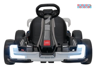 Gokart Audi na akumulator - biały, 2x150W 24V/7Ah, LED, MP3, radio FM, EVA, BT, drift/sport [AHL007A]