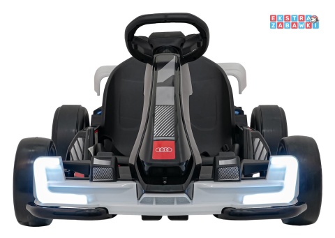 Gokart Audi na akumulator - biały, 2x150W 24V/7Ah, LED, MP3, radio FM, EVA, BT, drift/sport [AHL007A]
