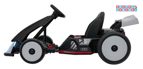 Gokart Audi na akumulator - biały, 2x150W 24V/7Ah, LED, MP3, radio FM, EVA, BT, drift/sport [AHL007A]