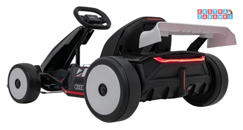 Gokart Audi na akumulator - biały, 2x150W 24V/7Ah, LED, MP3, radio FM, EVA, BT, drift/sport [AHL007A]