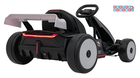 Gokart Audi na akumulator - biały, 2x150W 24V/7Ah, LED, MP3, radio FM, EVA, BT, drift/sport [AHL007A]