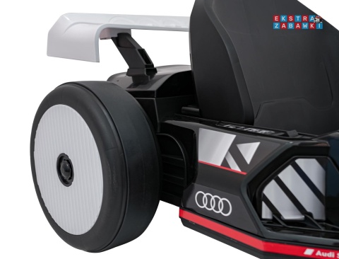 Gokart Audi na akumulator - biały, 2x150W 24V/7Ah, LED, MP3, radio FM, EVA, BT, drift/sport [AHL007A]
