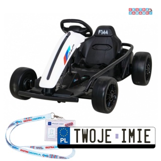 Gokart FX1 Drift Master na akumulator - biały, 24V/9Ah, funkcja driftu, koła EVA [SX1968]