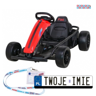 Gokart FX1 Drift Master na akumulator - czerwony, 24V/9Ah, funkcja driftu, koła EVA [SX1968]