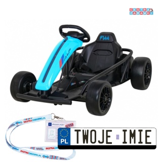 Gokart FX1 Drift Master na akumulator - niebieski, 24V/9Ah, funkcja driftu, koła EVA [SX1968]