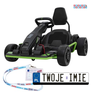Gokart Fast 3 z driftem na akumulator - czarny, 2x150W 24V/14Ah, radio, LED, pasy, EVA, BT [BDM0933]
