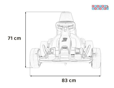Gokart Fast 3 z driftem na akumulator - czarny, 2x150W 24V/14Ah, radio, LED, pasy, EVA, BT [BDM0933]