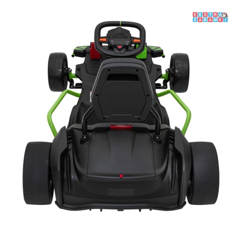Gokart Fast 3 z driftem na akumulator - czarny, 2x150W 24V/14Ah, radio, LED, pasy, EVA, BT [BDM0933]