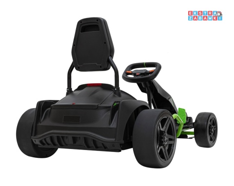 Gokart Fast 3 z driftem na akumulator - czarny, 2x150W 24V/14Ah, radio, LED, pasy, EVA, BT [BDM0933]
