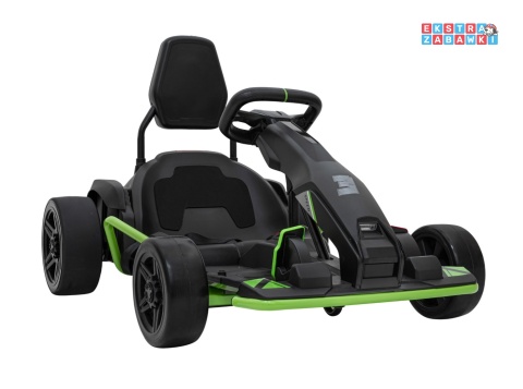 Gokart Fast 3 z driftem na akumulator - czarny, 2x150W 24V/14Ah, radio, LED, pasy, EVA, BT [BDM0933]