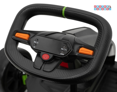Gokart Fast 3 z driftem na akumulator - czarny, 2x150W 24V/14Ah, radio, LED, pasy, EVA, BT [BDM0933]