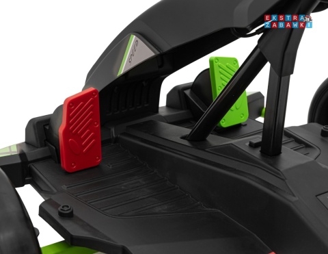 Gokart Fast 3 z driftem na akumulator - czarny, 2x150W 24V/14Ah, radio, LED, pasy, EVA, BT [BDM0933]