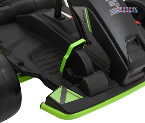 Gokart Fast 3 z driftem na akumulator - czarny, 2x150W 24V/14Ah, radio, LED, pasy, EVA, BT [BDM0933]