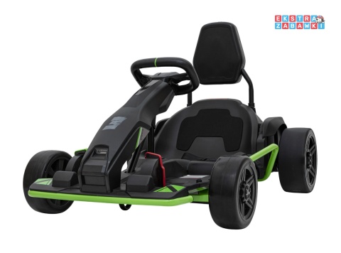 Gokart Fast 3 z driftem na akumulator - czarny, 2x150W 24V/14Ah, radio, LED, pasy, EVA, BT [BDM0933]