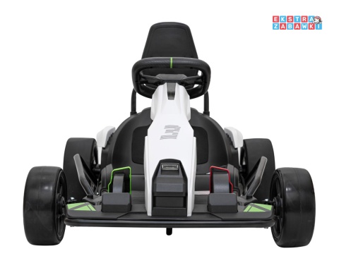 Gokart Fast 3 z driftem na akumulator - biały, 2x150W 24V/14Ah, radio, LED, pasy, EVA, BT [BDM0933]