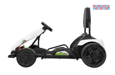 Gokart Fast 3 z driftem na akumulator - biały, 2x150W 24V/14Ah, radio, LED, pasy, EVA, BT [BDM0933]