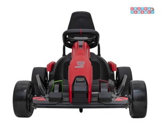 Gokart Fast 3 z driftem na akumulator - czerwony, 2x150W 24V/14Ah, radio, LED, pasy, EVA, BT [BDM0933]