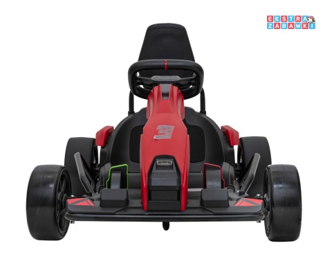 Gokart Fast 3 z driftem na akumulator - czerwony, 2x150W 24V/14Ah, radio, LED, pasy, EVA, BT [BDM0933]