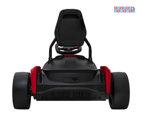 Gokart Fast 3 z driftem na akumulator - czerwony, 2x150W 24V/14Ah, radio, LED, pasy, EVA, BT [BDM0933]