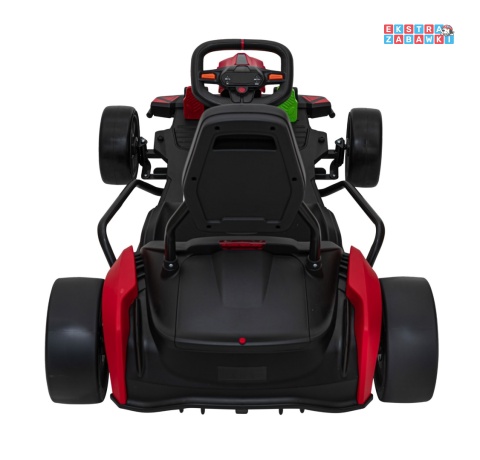 Gokart Fast 3 z driftem na akumulator - czerwony, 2x150W 24V/14Ah, radio, LED, pasy, EVA, BT [BDM0933]