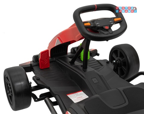 Gokart Fast 3 z driftem na akumulator - czerwony, 2x150W 24V/14Ah, radio, LED, pasy, EVA, BT [BDM0933]